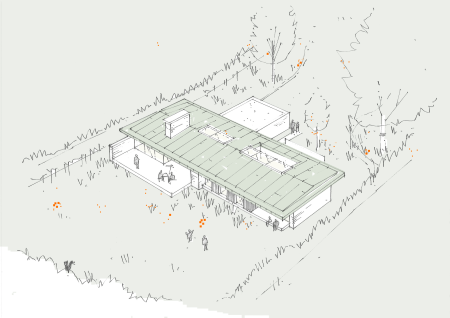 Modern Bungalow Sketch Aerial