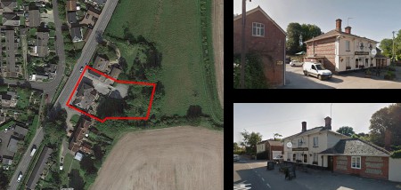 A selection of images showing pub and buildings prior to development into housing.